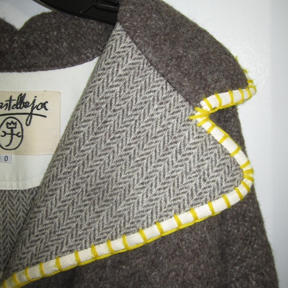 JC Castelbajac Parka Coat 100% Wool Embroidered France - Picture 4 of 12